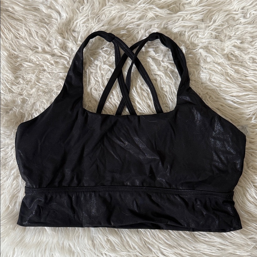 CVG Faux black leather longline bra EUC Medium